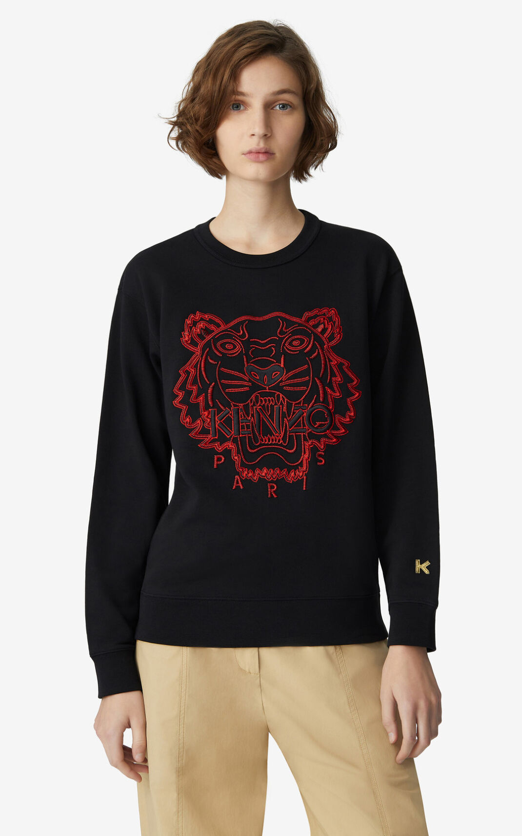 Kenzo Tiger Sweatshirt Black For Womens 8426LFWIN